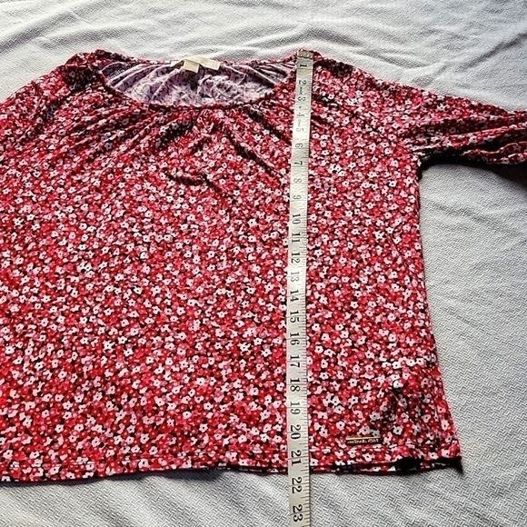 MICHAEL Michael Kors Floral Flare Sleeve Top Blouse Small Mint Condition - Picture 5 of 7